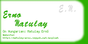 erno matulay business card